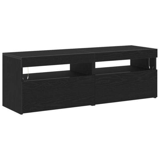 Alternative view of Cabinet TV 2 pcs Negru 60 x 35 x 40 cm Lemn compozit