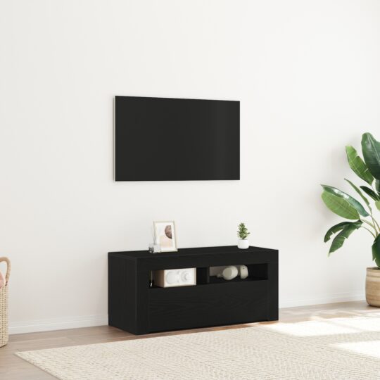 Cabinet TV Negru 90 x 35 x 40 cm Lemn compozit