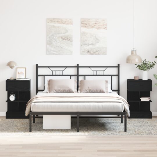 Dulap de noapte 2 pcs Stejar negru 40 x 35 x 65 cm