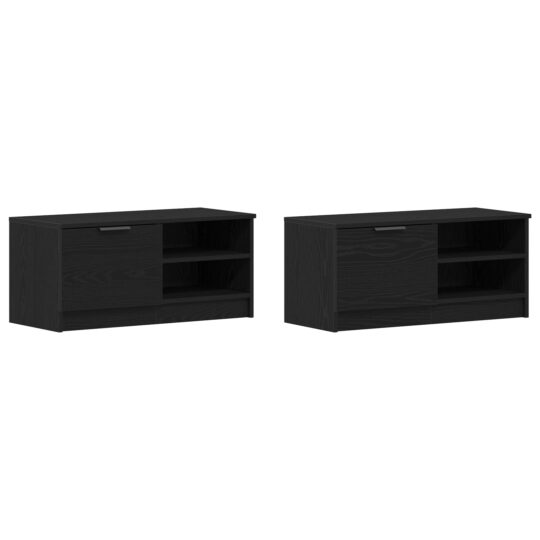 Alternative view of Cabinet TV 2 pcs Negru 80 x 35 x 36.5 cm Lemn compozit