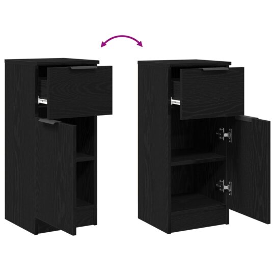 862773 13 Bufeturi 2 pcs Stejar negru 30 x 30 x 70 cm Lemn compozit 862773 13