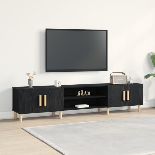 Cabinet TV Stejar negru 180 x 31.5 x 40 cm Lemn compozit