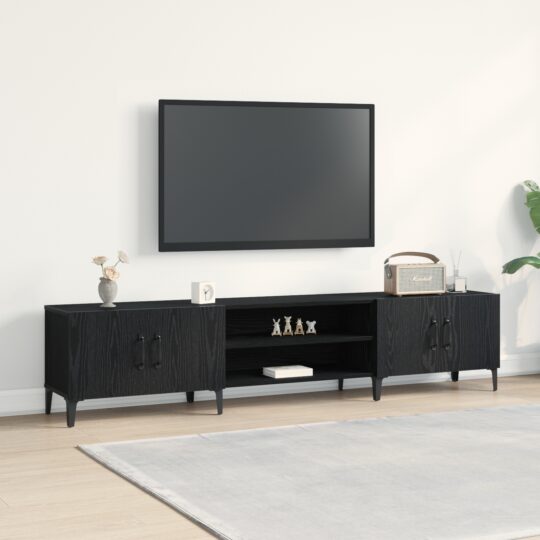 Cabinet TV Stejar negru 180 x 31.5 x 40 cm Lemn compozit