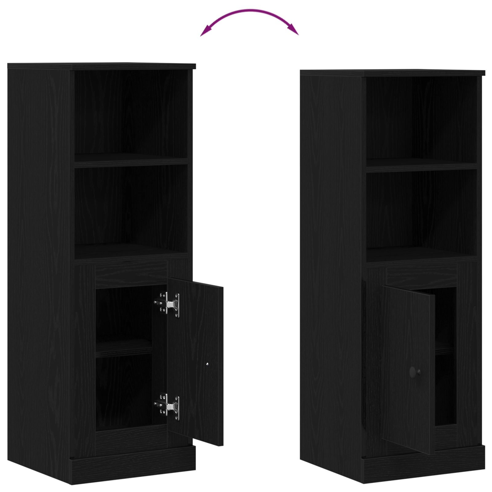 862821 10 Bufet Stejar Negru 36 x 35.5 x 103.5 cm Lemn compozit Bufet Stejar Negru 36 x 35.5 x 103.5 cm Lemn compozit - imagine 10