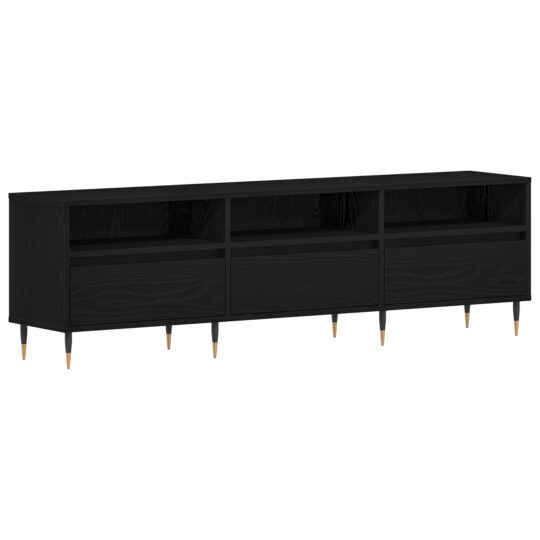 Alternative view of Cabinet TV Stejar negru 150 x 30 x 44.5 cm Lemn compozit