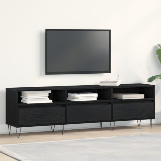 Cabinet TV Stejar negru 150 x 30 x 44.5 cm Lemn compozit