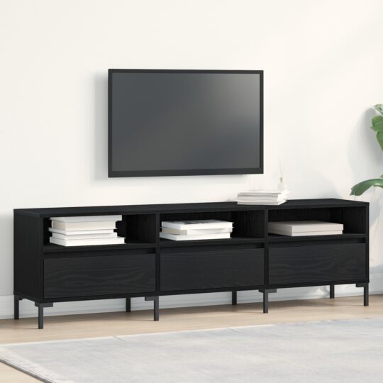 Cabinet TV Stejar negru 150 x 30 x 44.5 cm Lemn compozit