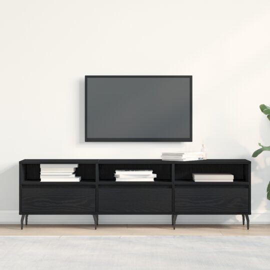 Cabinet TV Stejar negru 150 x 30 x 44.5 cm Lemn compozit