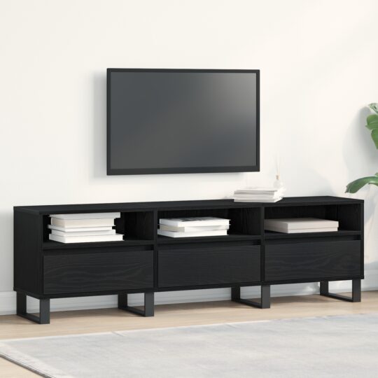 Cabinet TV Stejar negru 150 x 30 x 44.5 cm Lemn compozit