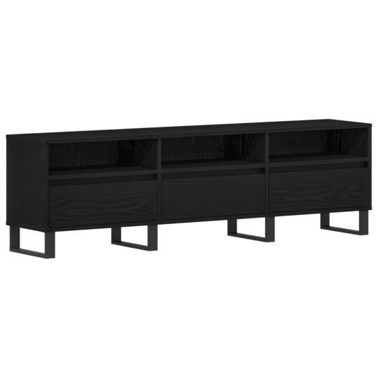 Alternative view of Cabinet TV Stejar negru 150 x 30 x 44.5 cm Lemn compozit