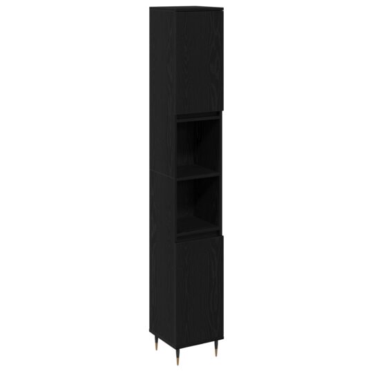 Alternative view of Dulap de Baie Stejar Negru 30 x 30 x 190 cm Lemn compozit