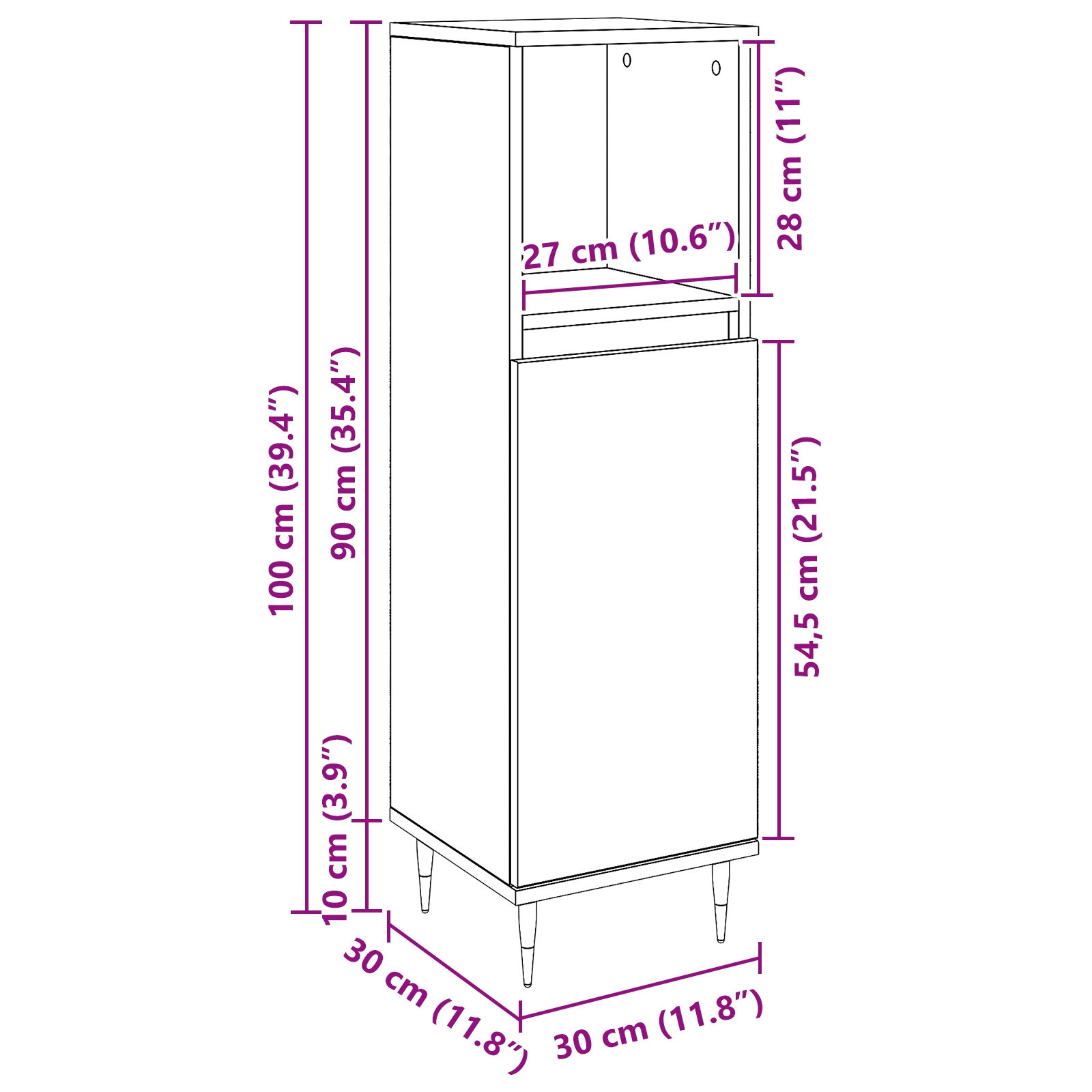 862884 11 Dulap de Baie Stejar Negru 30 x 30 x 100 cm Lemn compozit Dulap de Baie Stejar Negru 30 x 30 x 100 cm Lemn compozit - imagine 11