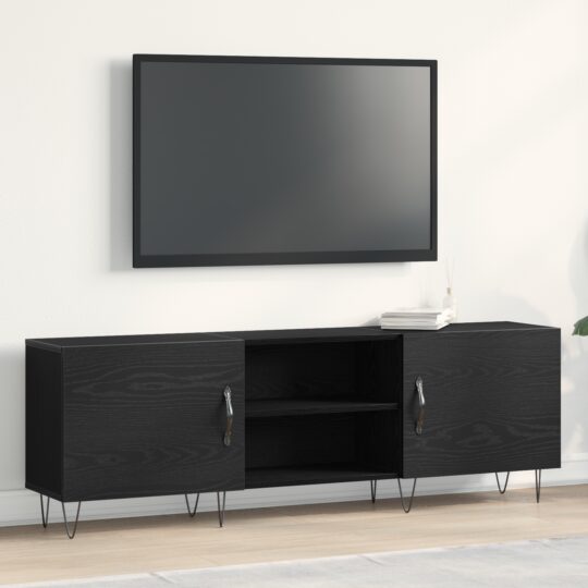Cabinet TV Stejar negru 150 x 30 x 50 cm Lemn compozit