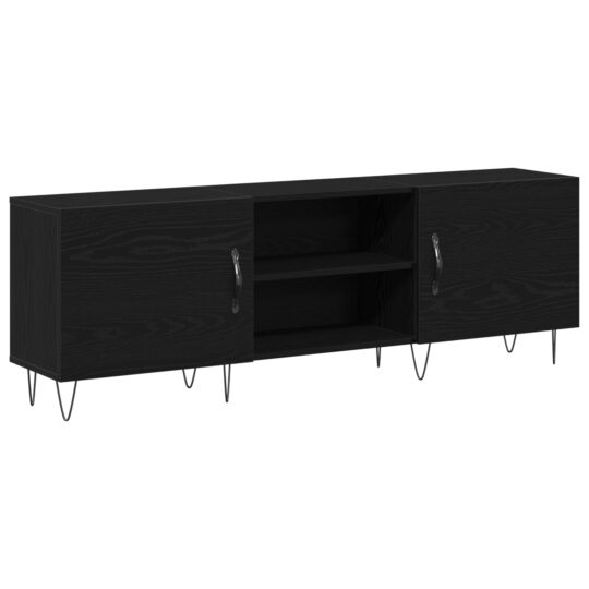 Alternative view of Cabinet TV Stejar negru 150 x 30 x 50 cm Lemn compozit