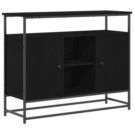 Alternative view of Bufet Stejar negru 100 x 35 x 80 cm Lemn compozit