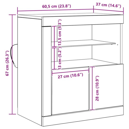 863013 13 Bufet Maro 60.5 x 37 x 67 cm Lemn compozit 863013 13