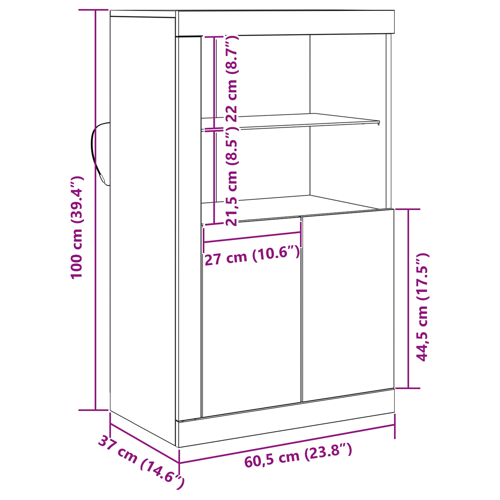 863015 13 Dulap lateral Lemn vechi 60.5 x 37 x 100 cm Lemn compozit Dulap lateral Lemn vechi 60.5 x 37 x 100 cm Lemn compozit - imagine 13
