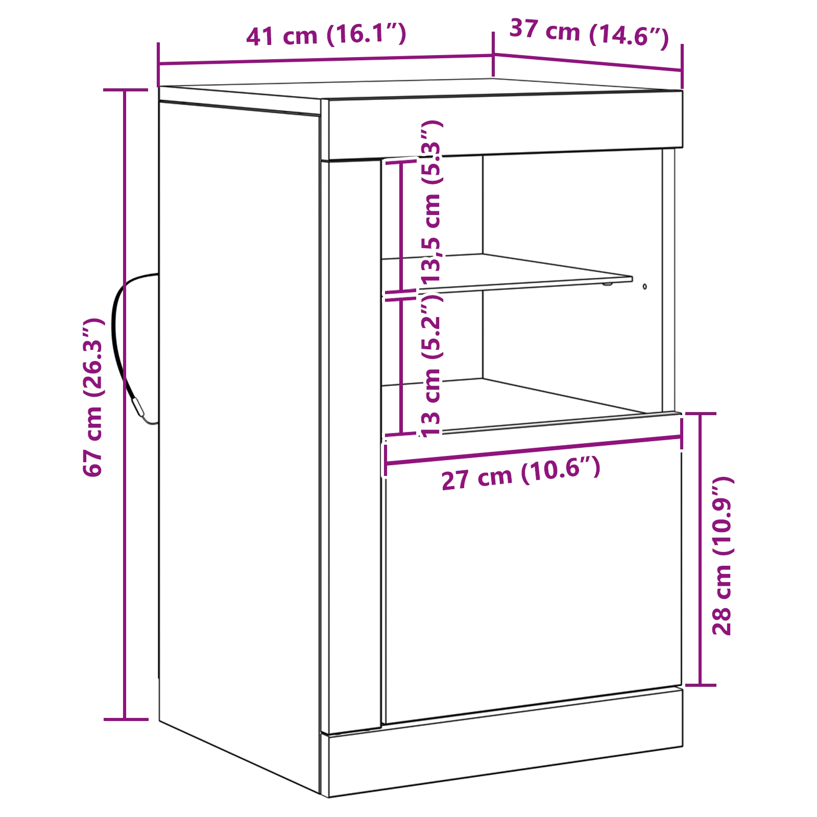 863020 13 Dulap lateral stejar artizanal 41 x 37 x 67 cm Lemn compozit Dulap lateral stejar artizanal 41 x 37 x 67 cm Lemn compozit - imagine 13