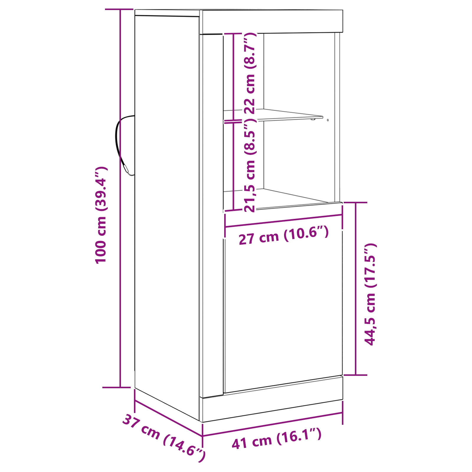863024 13 Bufet Maro 41 x 37 x 100 cm Lemn compozit Bufet Maro 41 x 37 x 100 cm Lemn compozit - imagine 13