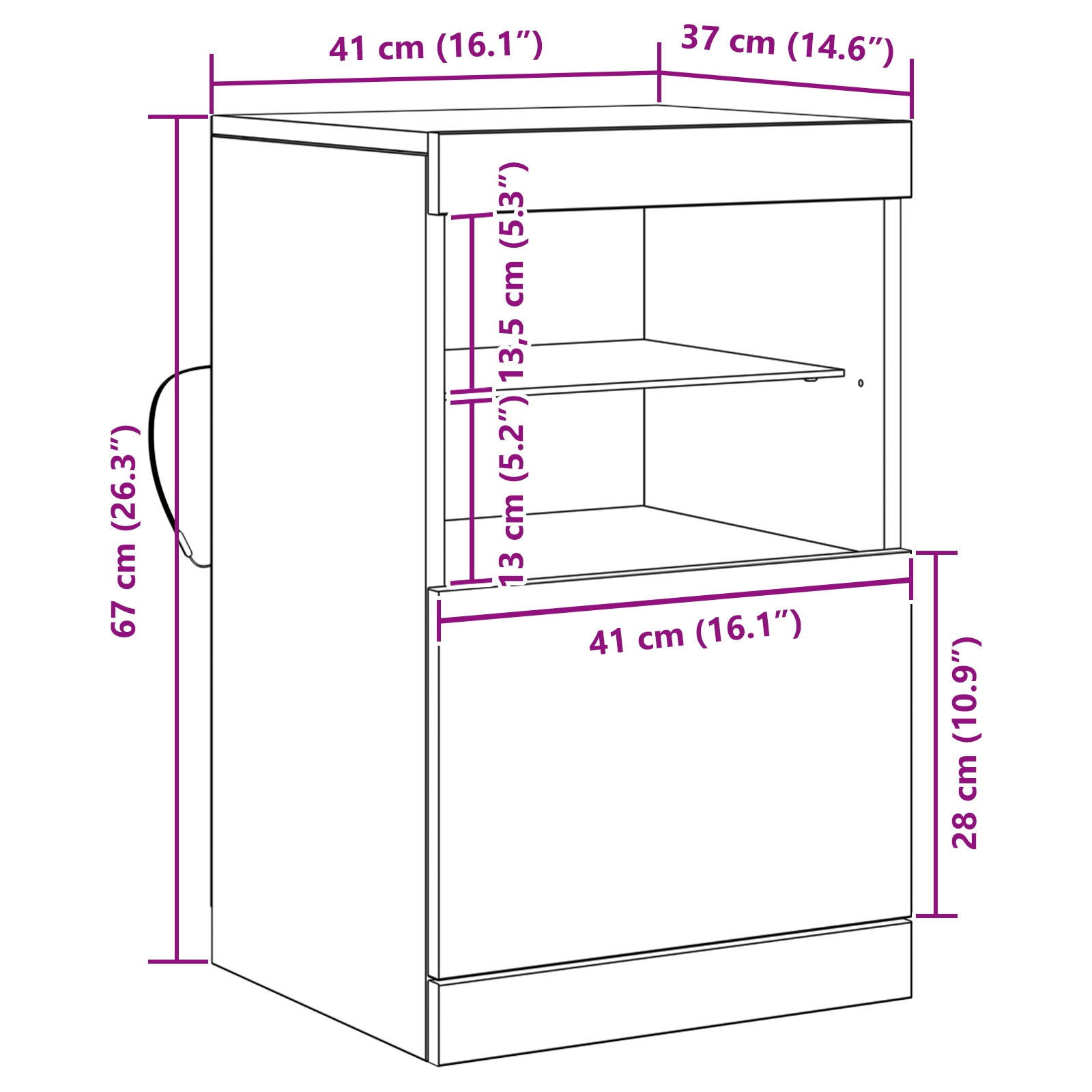Bufet stejar artizanal 41 x 37 x 67 cm Lemn compozit - imagine 13