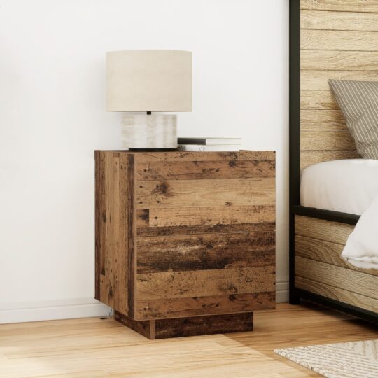 Dulap de noapte cu sertar 2 pcs Lemn vechi