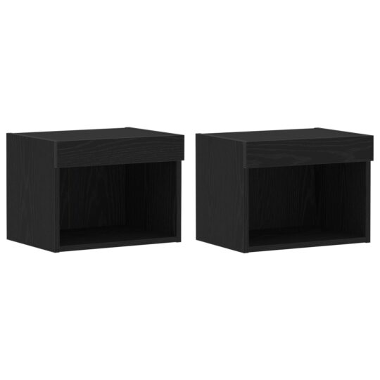 Alternative view of Cabinet TV 2 pcs Stejar Negru 40 x 30 x 30 cm Lemn compozit