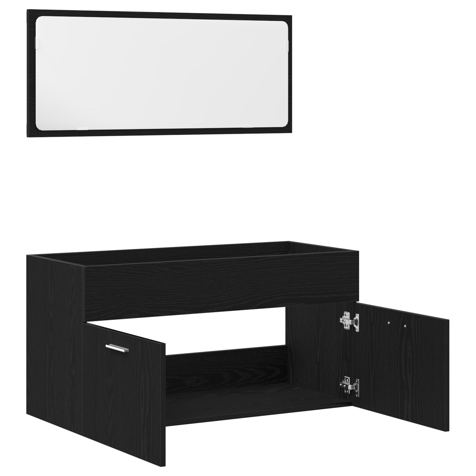 863138 5 Set de Mobilier pentru Baie cu sertar 2 pcs Stejar Negru Set de Mobilier pentru Baie cu sertar 2 pcs Stejar Negru - imagine 5