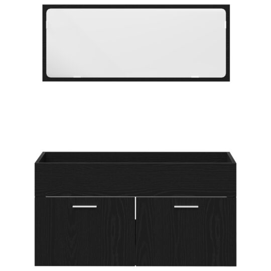 863138 6 Set de Mobilier pentru Baie cu sertar 2 pcs Stejar Negru 863138 6