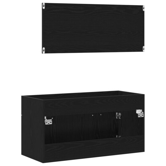863138 8 Set de Mobilier pentru Baie cu sertar 2 pcs Stejar Negru 863138 8