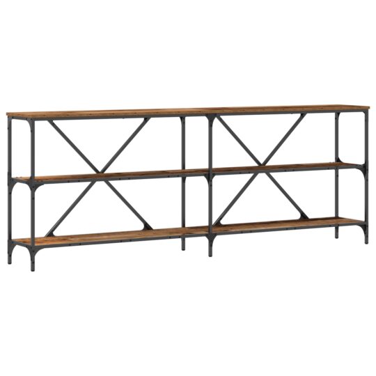 Alternative view of Masă de consolă cu raft Altele Lemn Vechi 180 x 30 x 75 cm