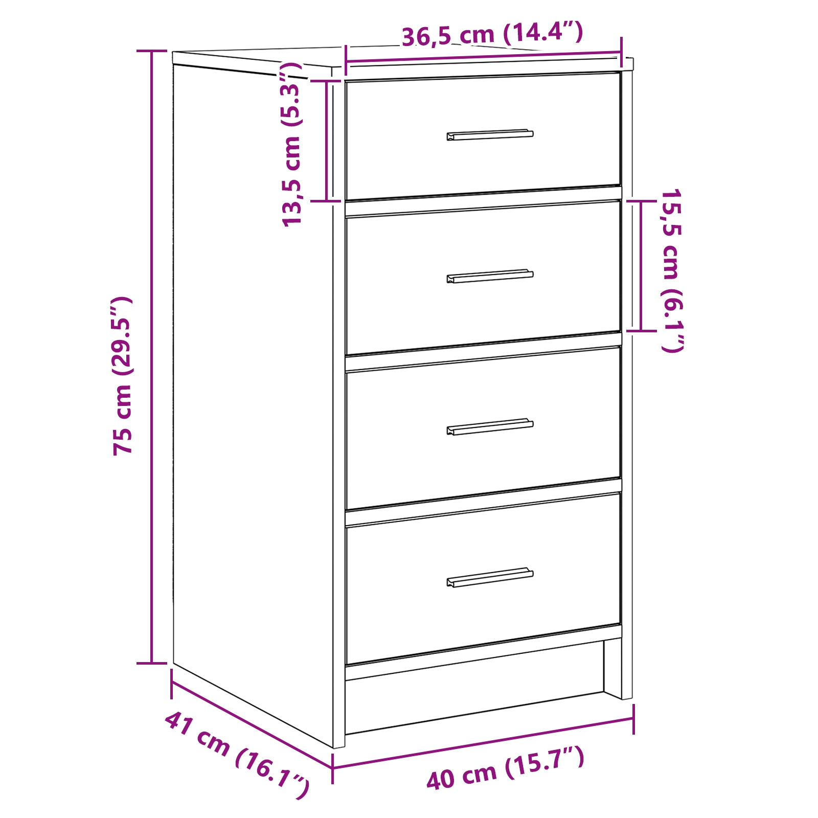 865055 11 Bufet cu sertar Alb 40 x 41 x 75 cm Lemn compozit Bufet cu sertar Alb 40 x 41 x 75 cm Lemn compozit - imagine 11