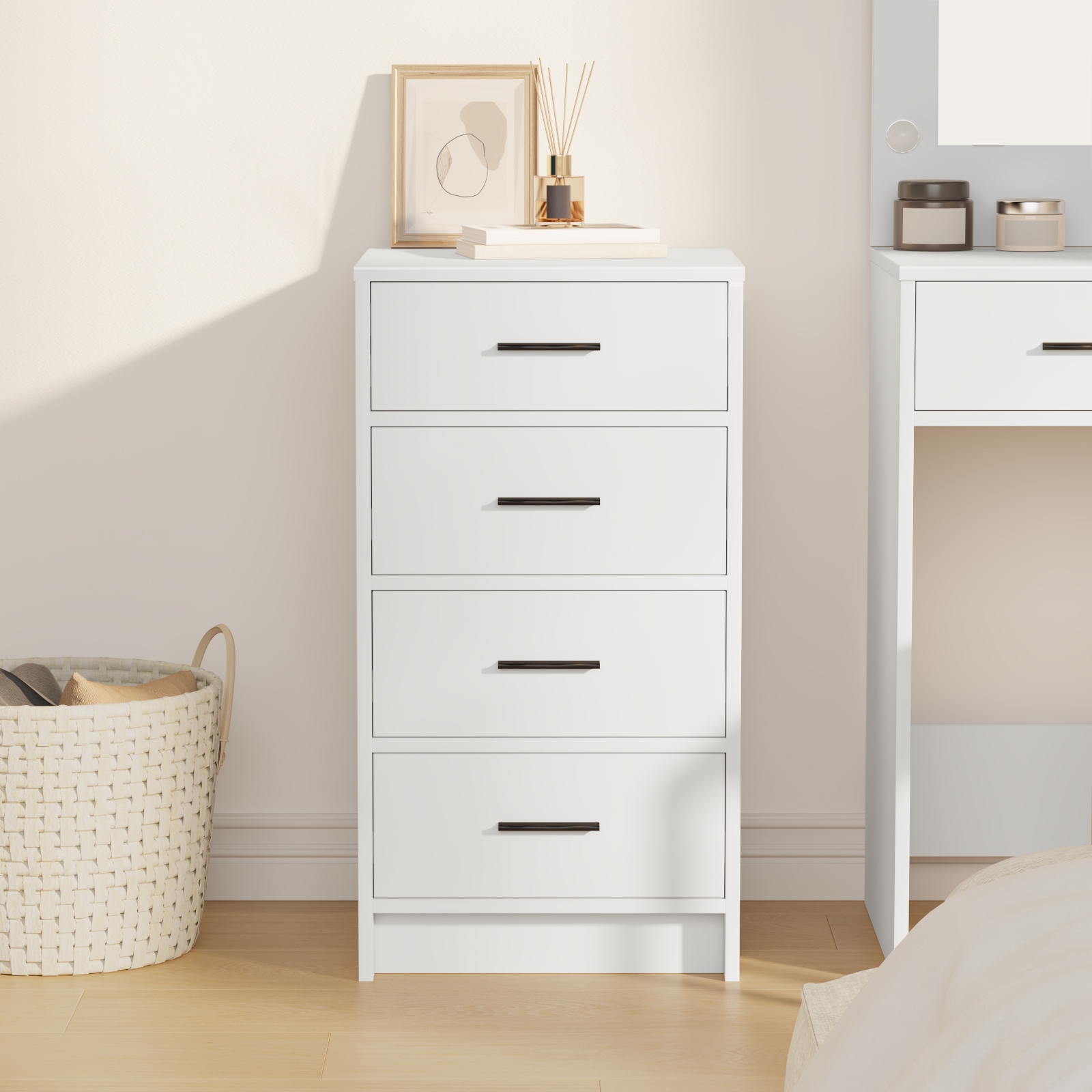 865055 4 Bufet cu sertar Alb 40 x 41 x 75 cm Lemn compozit Bufet cu sertar Alb 40 x 41 x 75 cm Lemn compozit - imagine 4