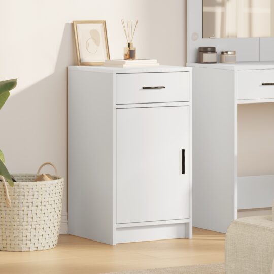 Bufet cu sertar Alb 40 x 40.5 x 75 cm Lemn compozit