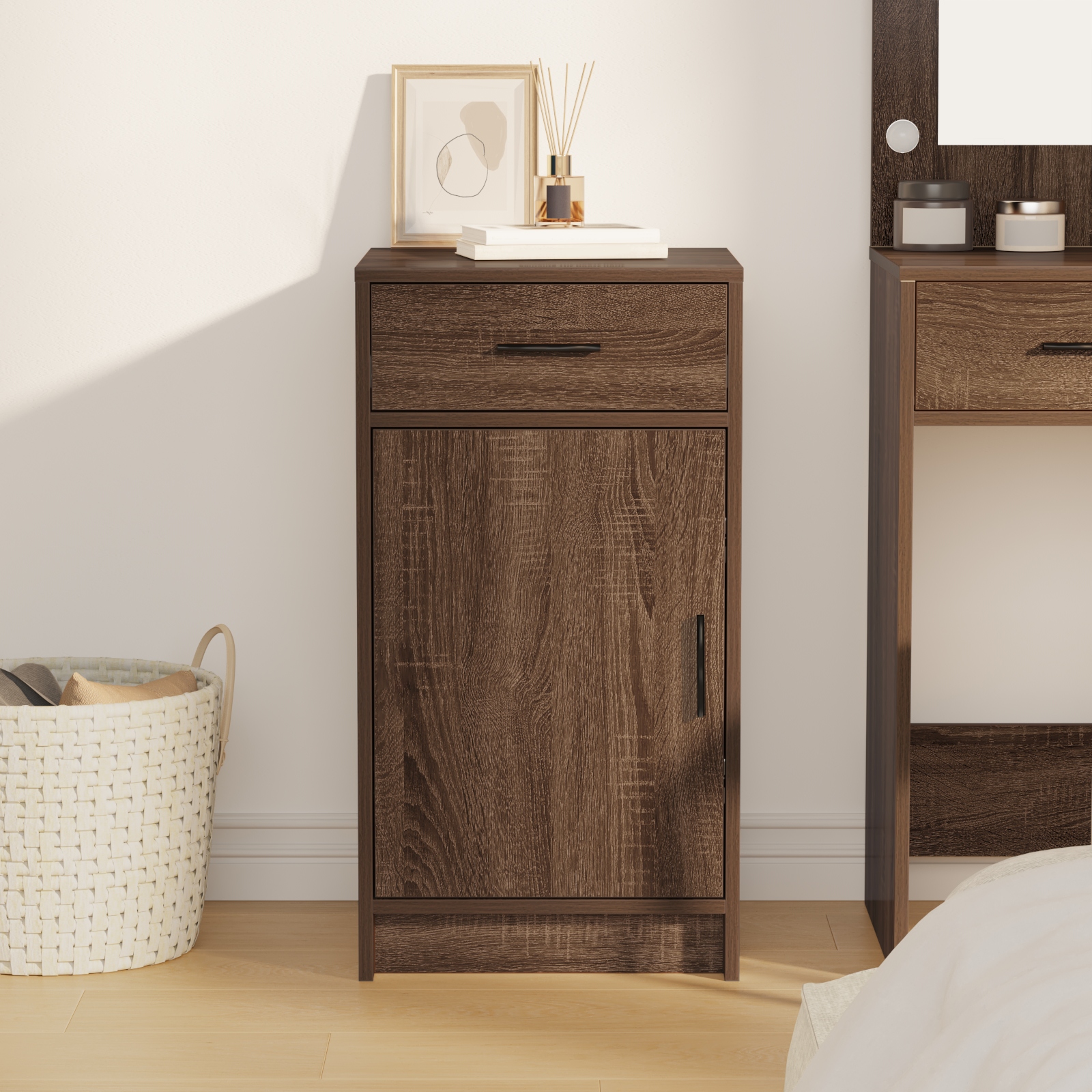 865070 4 Bufet cu sertar Stejar brun 40 x 40.5 x 75 cm Lemn compozit Bufet cu sertar Stejar brun 40 x 40.5 x 75 cm Lemn compozit - imagine 4