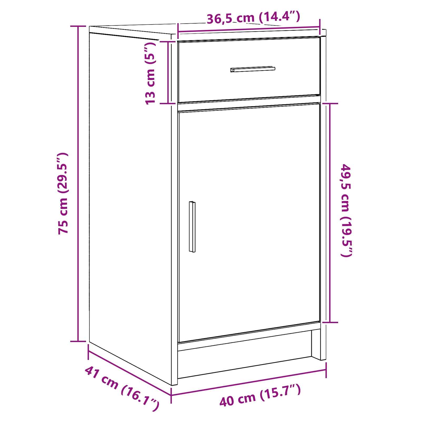 865071 13 Bufet cu sertar Lemn vechi 40 x 40.5 x 75 cm Lemn compozit Bufet cu sertar Lemn vechi 40 x 40.5 x 75 cm Lemn compozit - imagine 13