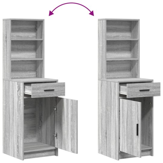 865078 12 Dulap înalt, gri sonoma, 40x41x135 cm, lemn prelucrat 865078 12