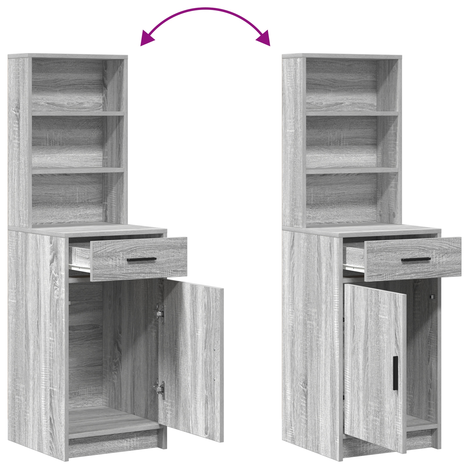 865078 12 Dulap înalt, gri sonoma, 40x41x135 cm, lemn prelucrat Dulap înalt, gri sonoma, 40x41x135 cm, lemn prelucrat - imagine 12
