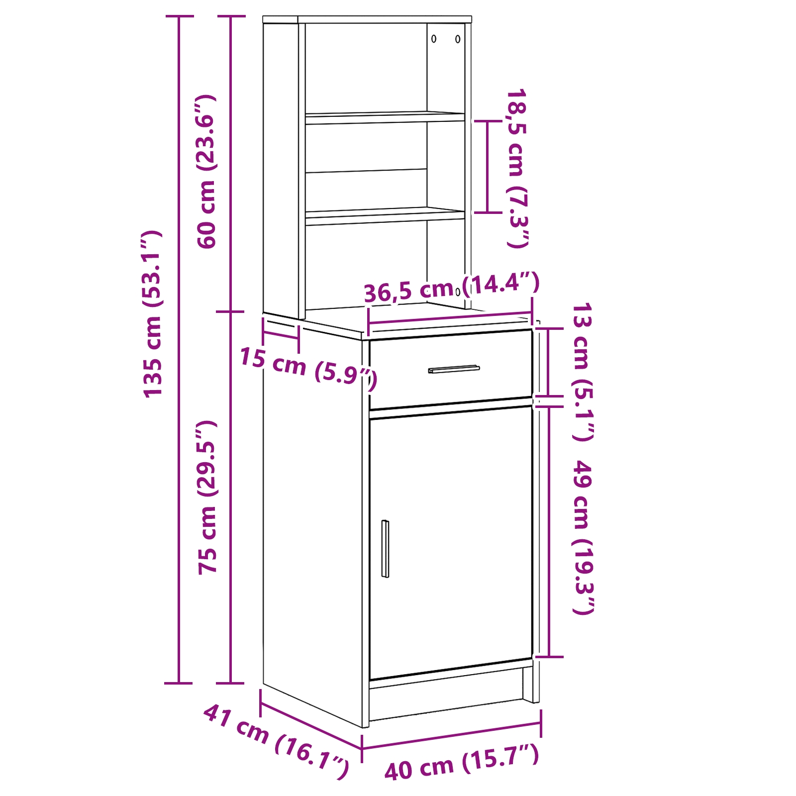 865080 13 Dulap înalt, lemn vechi, 40x41x135 cm, lemn prelucrat Dulap înalt, lemn vechi, 40x41x135 cm, lemn prelucrat - imagine 13