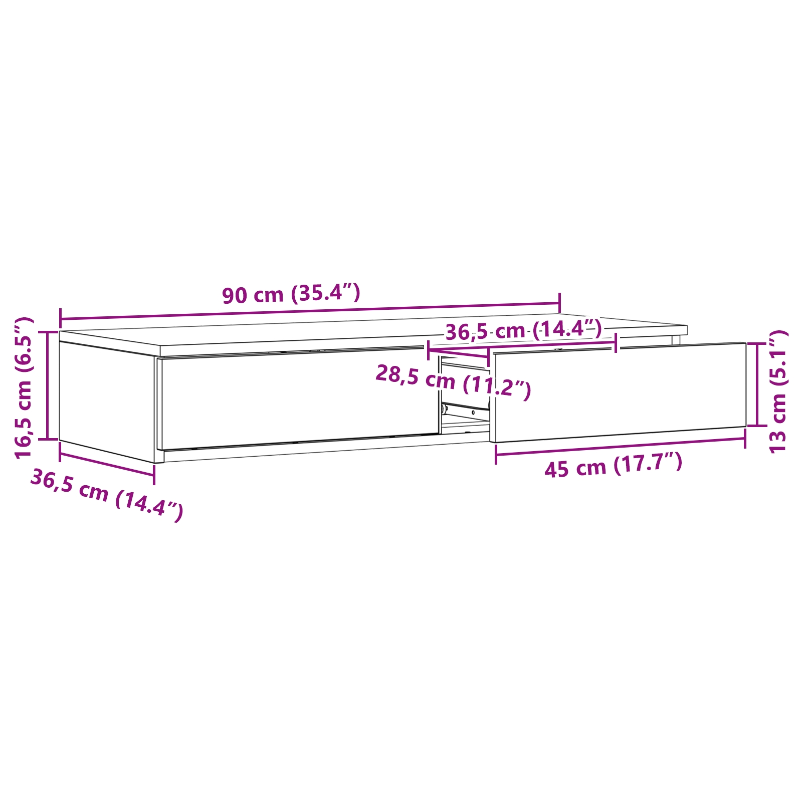 866932 11 Sertare pentru pat cu sertar Stejar negru 90 x 36.5 x 16.5 cm Sertare pentru pat cu sertar Stejar negru 90 x 36.5 x 16.5 cm - imagine 11