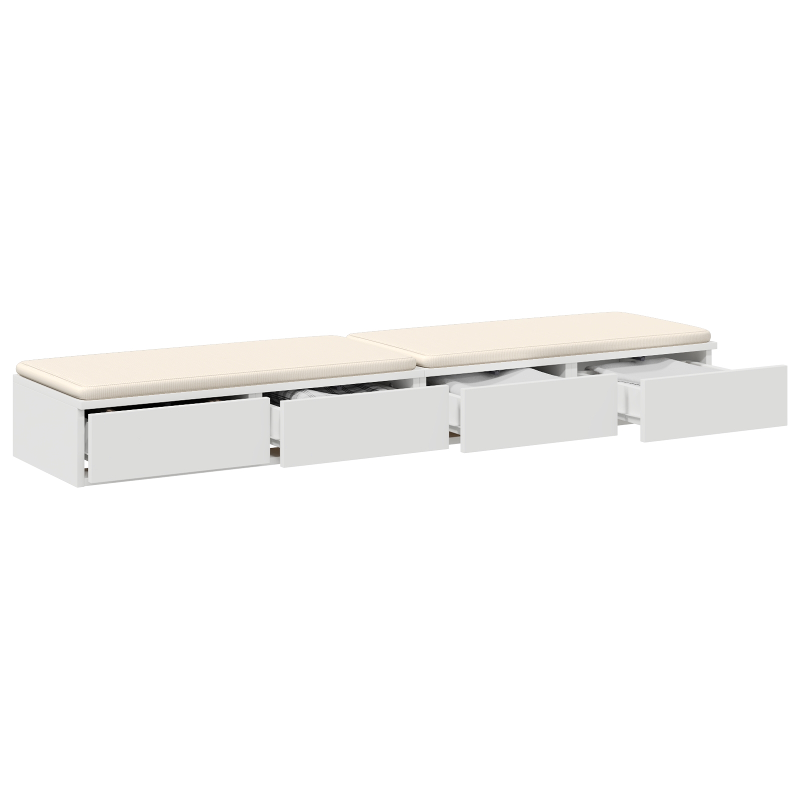 866947 3 Sertare pentru pat Alb 140 x 36.5 x 16.5 cm Lemn compozit Sertare pentru pat Alb 140 x 36.5 x 16.5 cm Lemn compozit - imagine 3