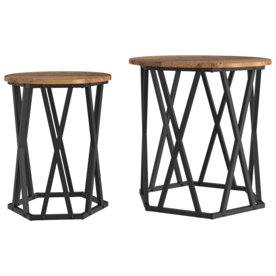 Alternative view of Masă de cafea 2 pcs Lemn vechi 50 x 50 x 50 cm