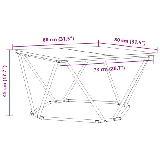 868274 10 Masă de cafea Stejar sonoma 80 x 80 x 45 cm 868274 10