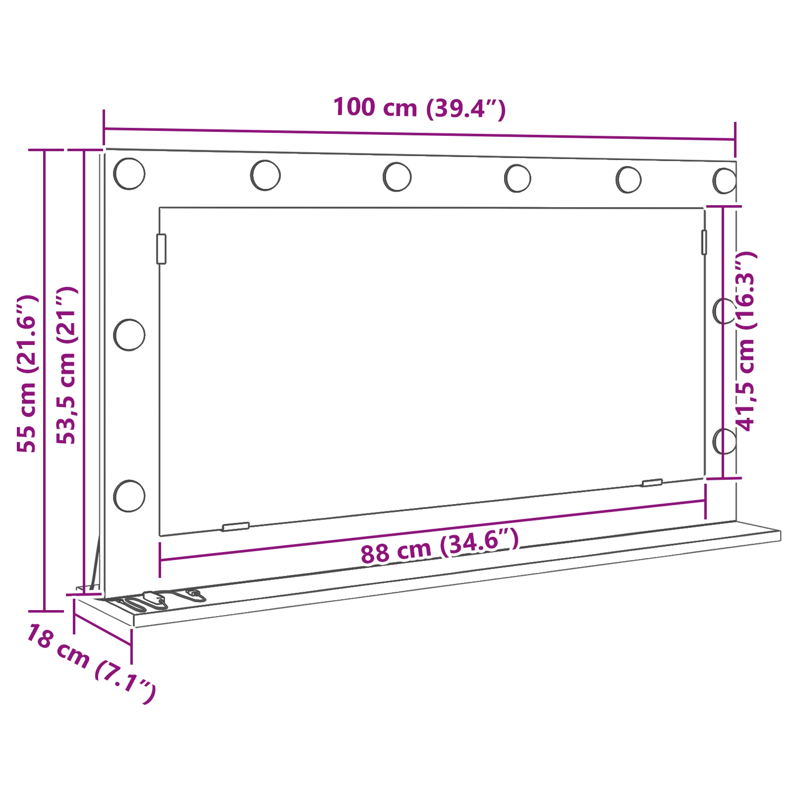 868304 9 Oglindă de toaletă cu oglindă Gri din beton 100 x 55 x 18 cm Oglindă de toaletă cu oglindă Gri din beton 100 x 55 x 18 cm - imagine 9