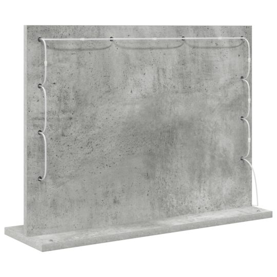 868312 5 Oglindă de toaletă cu oglindă Gri din beton 60 x 45 x 18 cm 868312 5
