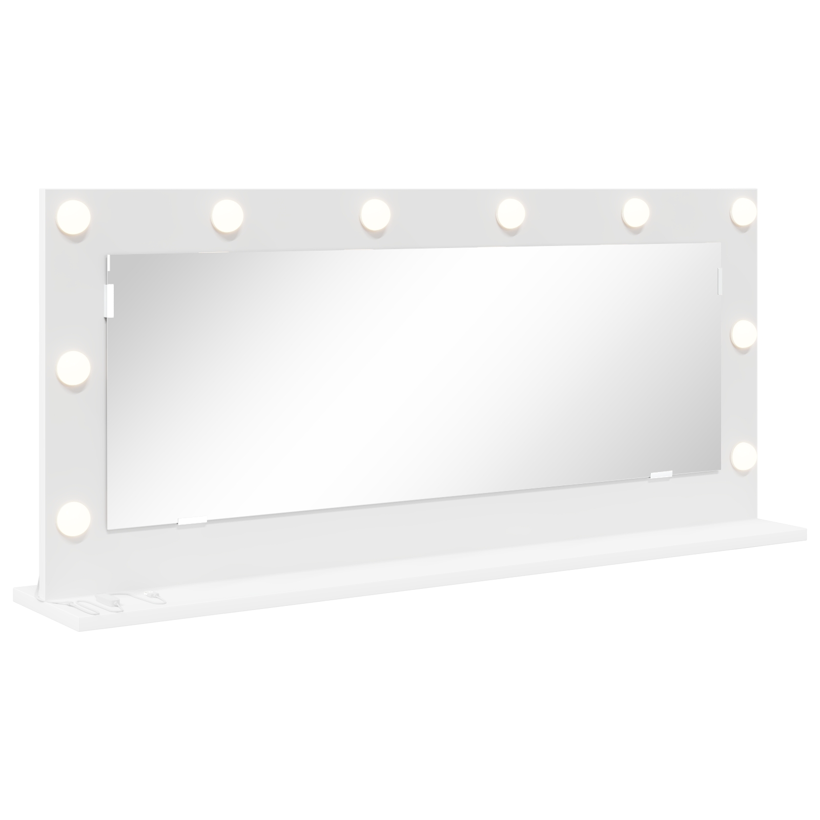 868325 2 Oglindă de toaletă Alb 100 x 45 x 18 cm Lemn compozit și sticlă Oglindă de toaletă Alb 100 x 45 x 18 cm Lemn compozit și sticlă - imagine 2