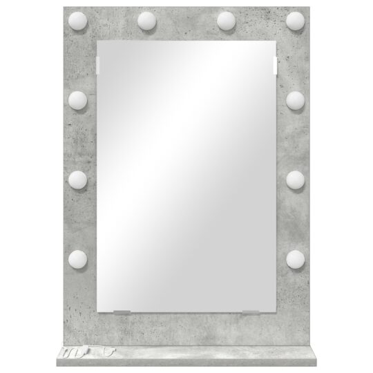 868336 3 Oglindă de toaletă cu oglindă Gri din beton 70 x 50 x 18 cm 868336 3