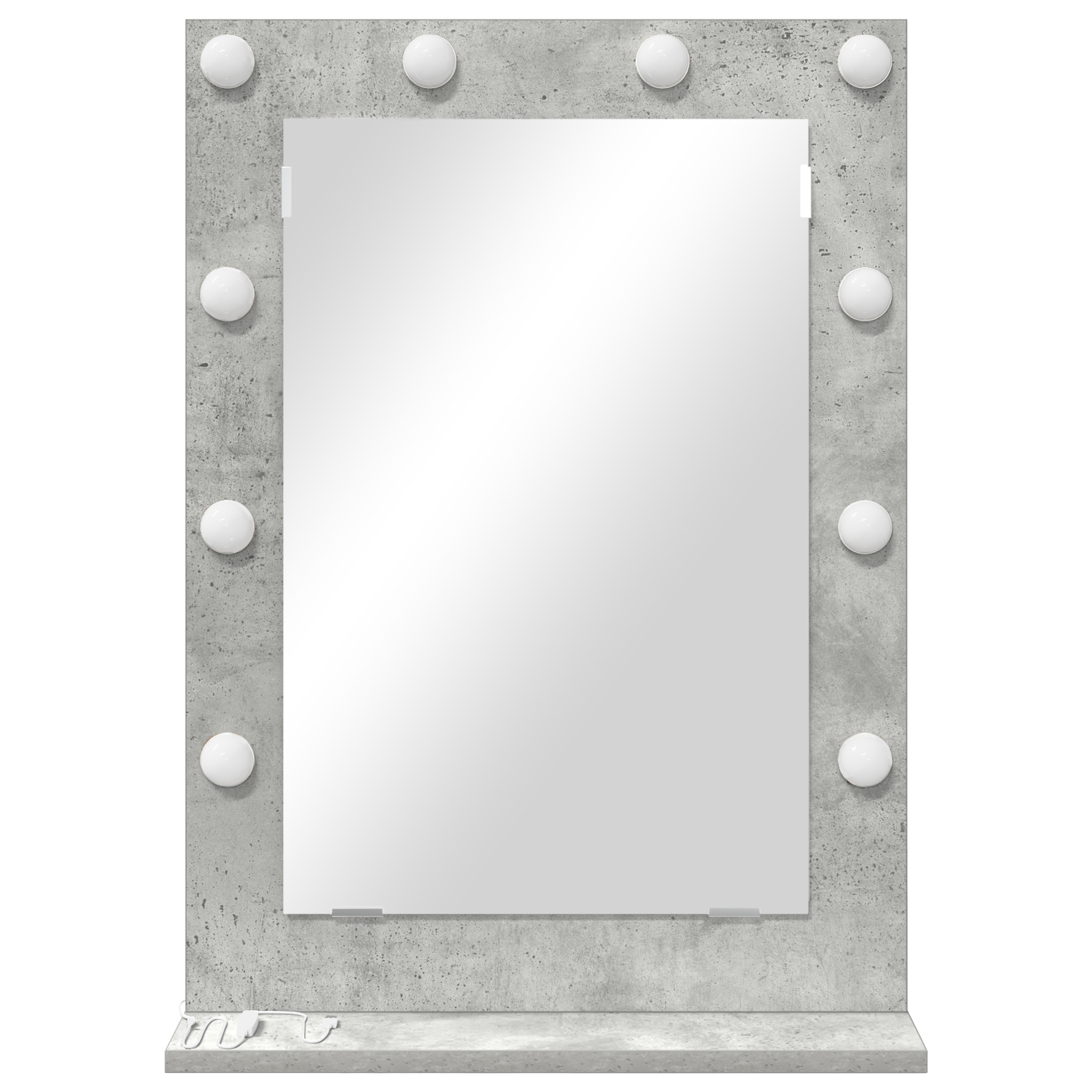 868336 3 Oglindă de toaletă cu oglindă Gri din beton 70 x 50 x 18 cm Oglindă de toaletă cu oglindă Gri din beton 70 x 50 x 18 cm - imagine 3