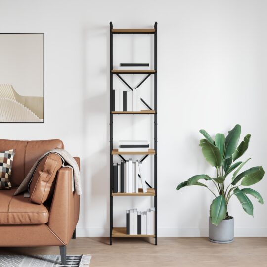 Bibliotecă stejar artizanal 40 x 30 x 188 cm Lemn compozit