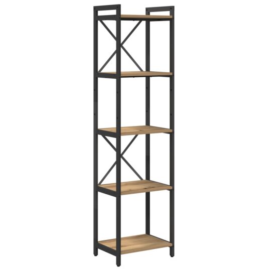 Alternative view of Bibliotecă stejar artizanal 40 x 30 x 153 cm Lemn compozit