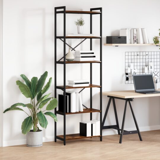 Bibliotecă Stejar afumat 60 x 30 x 188 cm Lemn compozit